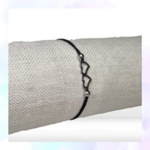 Bracelet Double Cœur en Acier Inoxydable - Un Bijou Romantique et Élégant